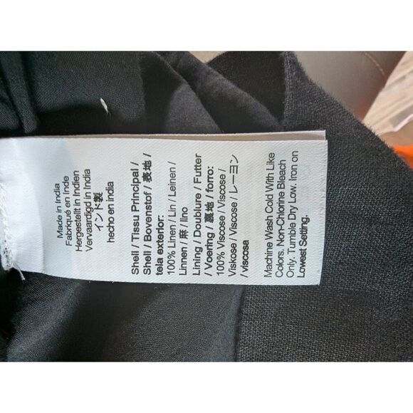 J. Crew Maxine Dress Women's XXS Black 100% Linen Sleeveless V-Neck Mini Shift - Picture 9 of 9